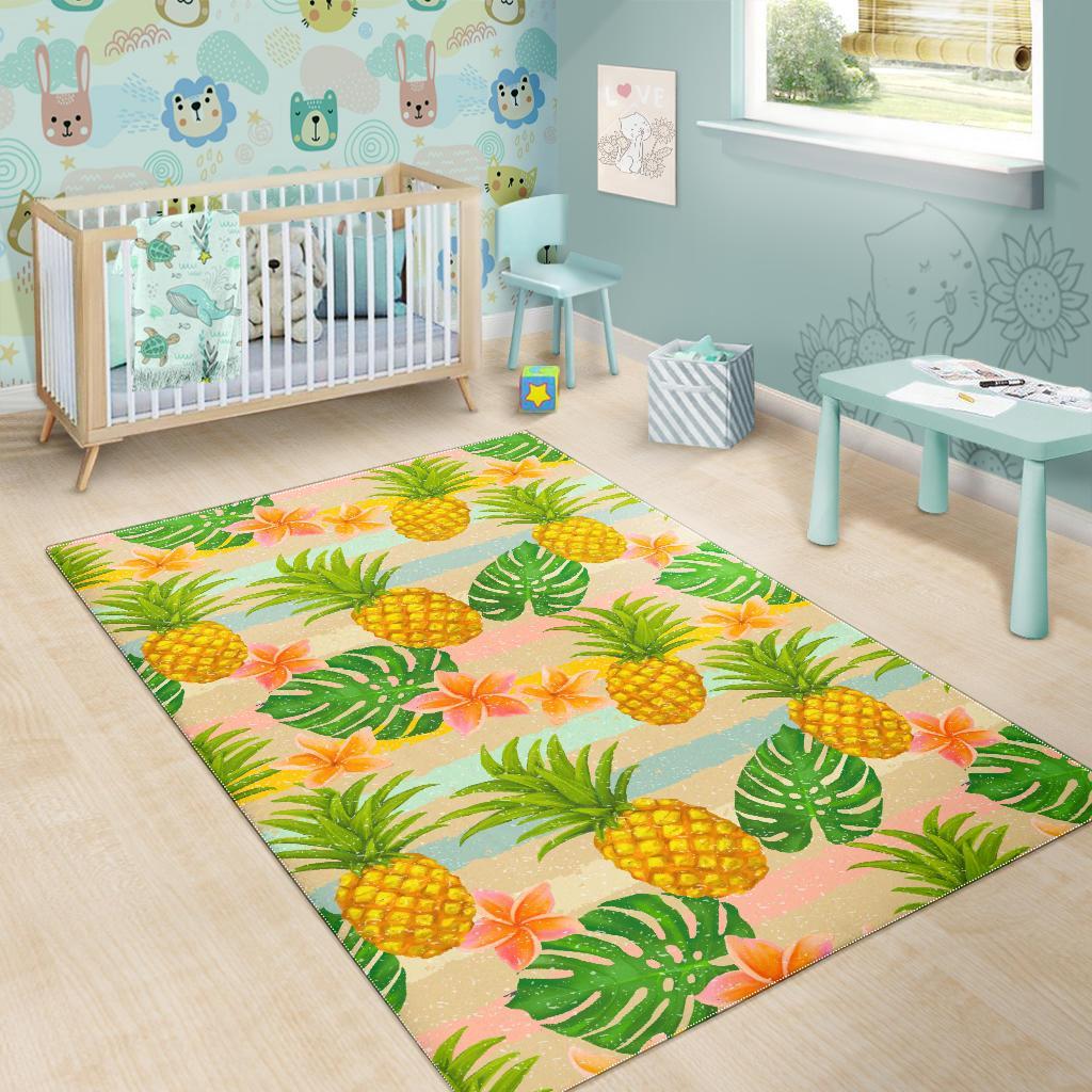 Sand Beach Pineapple Pattern Print Area Rug