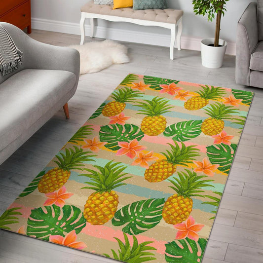 Sand Beach Pineapple Pattern Print Area Rug