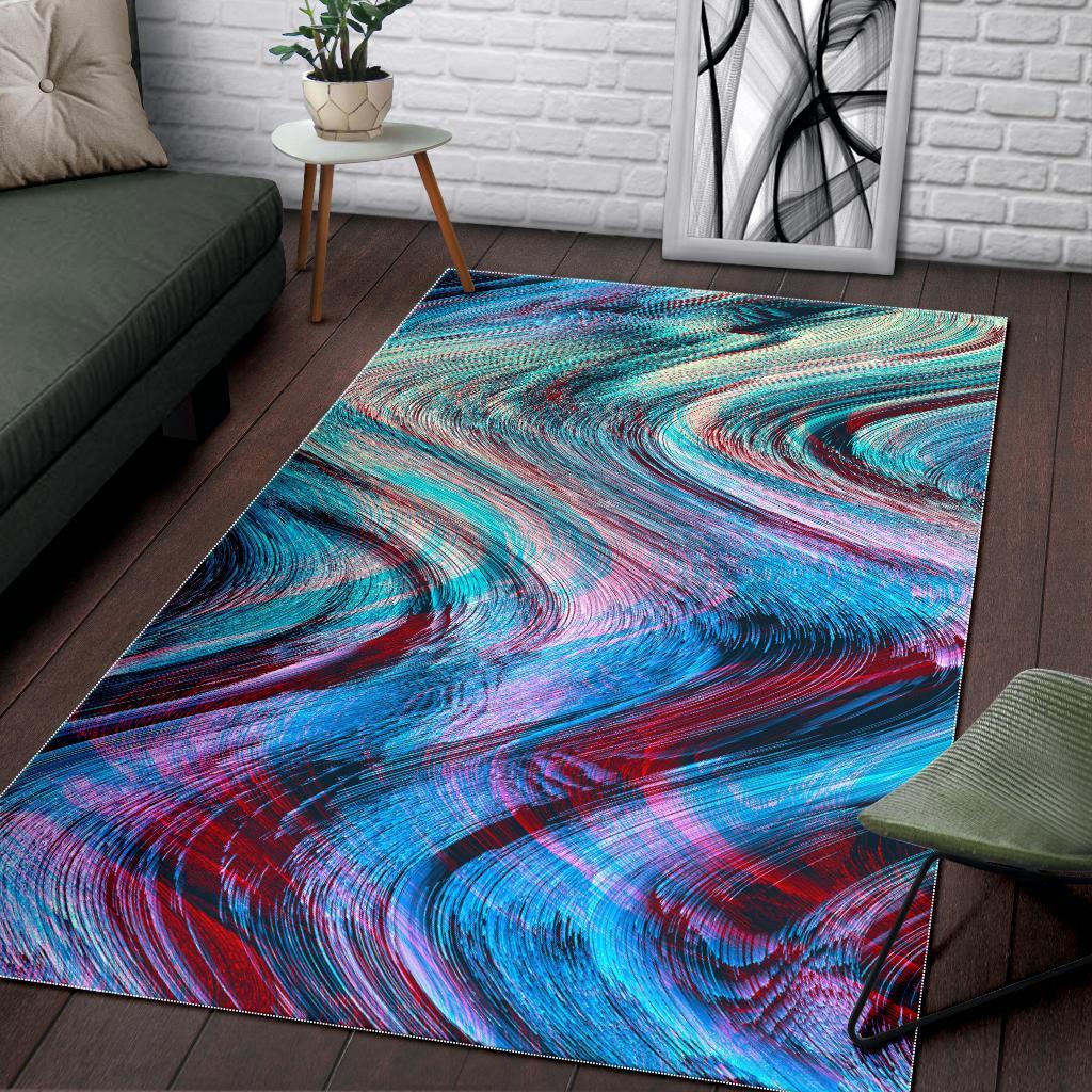 Smoke Psychedelic Trippy Print Area Rug