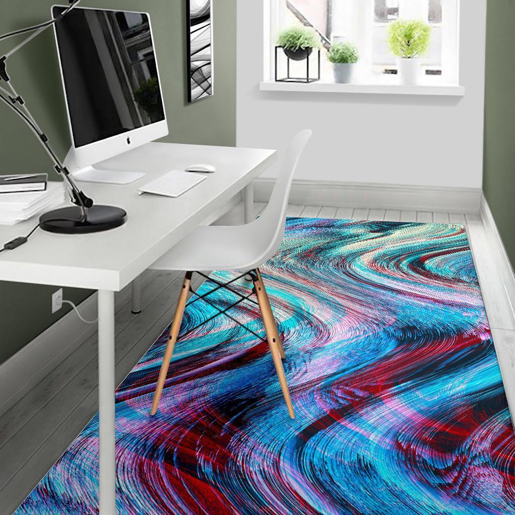 Smoke Psychedelic Trippy Print Area Rug