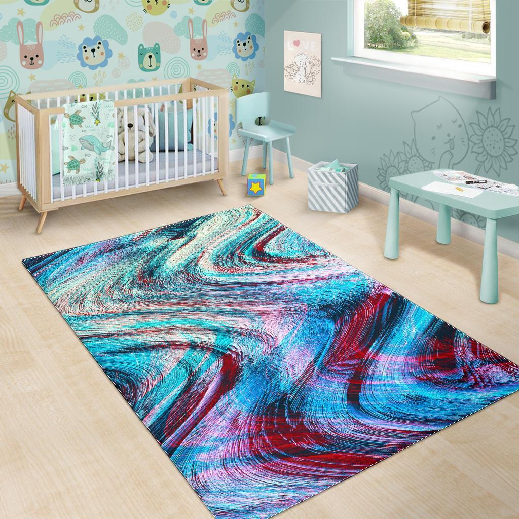Smoke Psychedelic Trippy Print Area Rug