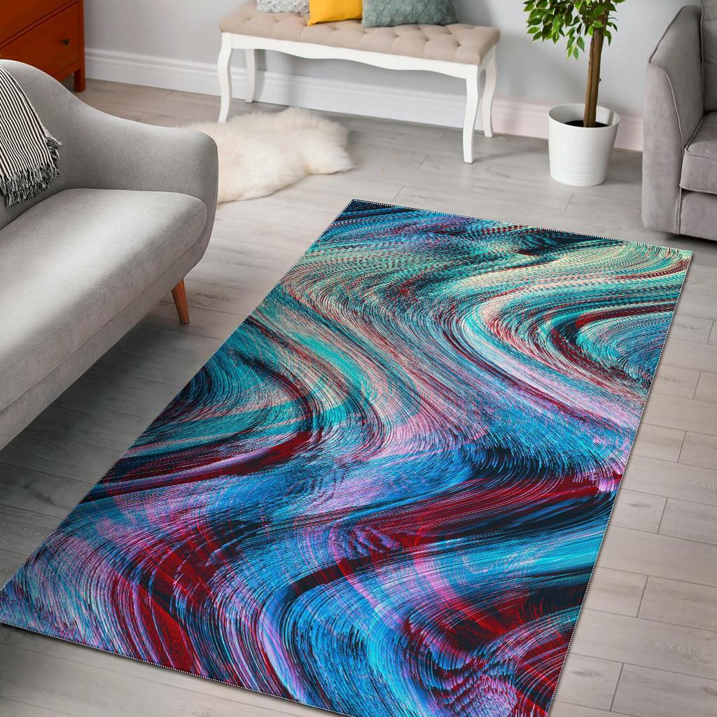 Smoke Psychedelic Trippy Print Area Rug