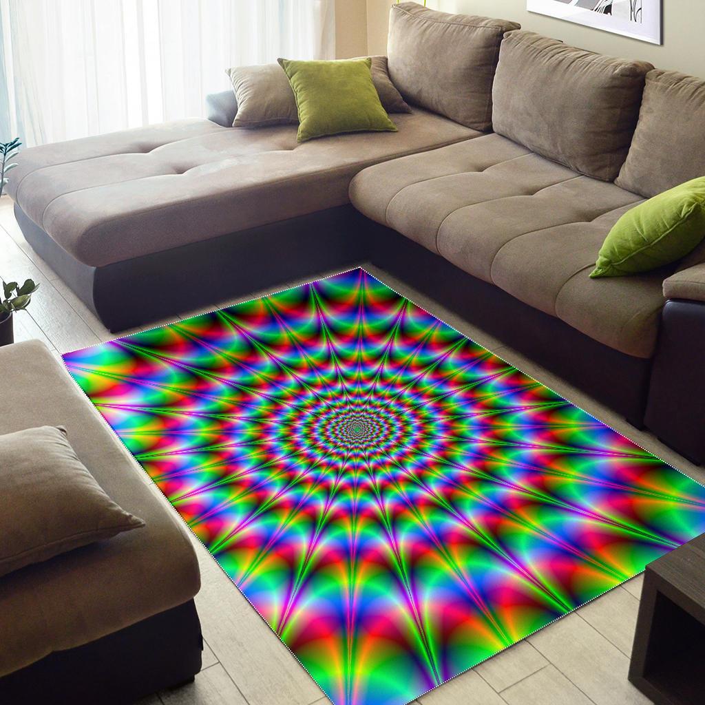 Spiky Psychedelic Optical Illusion Area Rug
