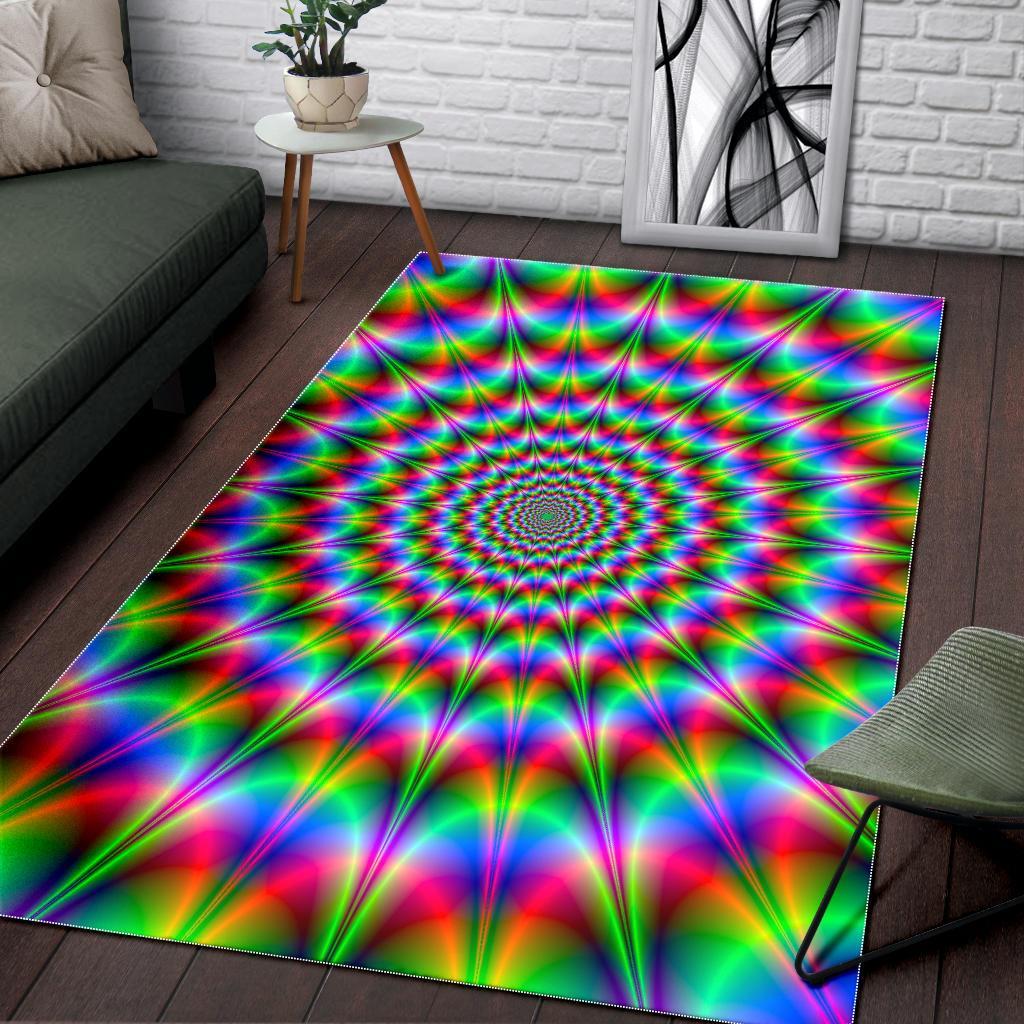 Spiky Psychedelic Optical Illusion Area Rug