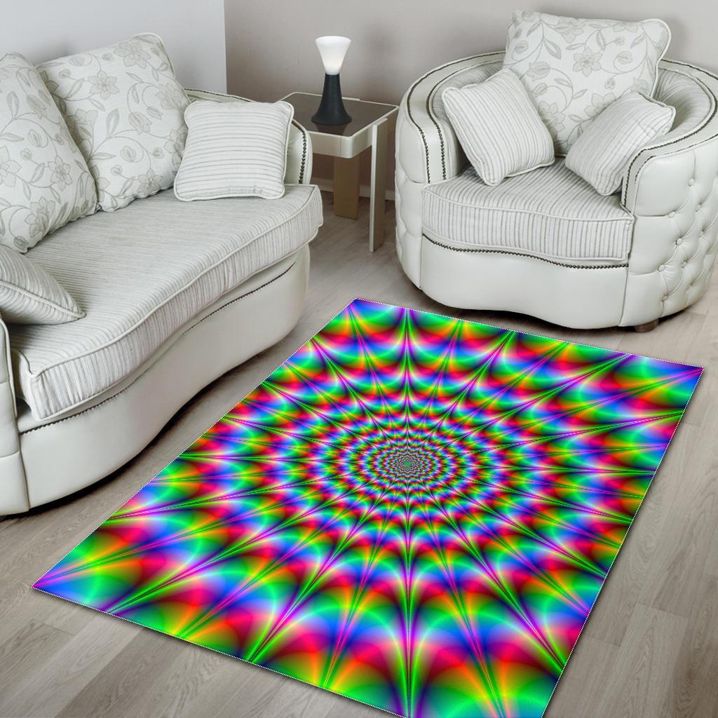 Spiky Psychedelic Optical Illusion Area Rug