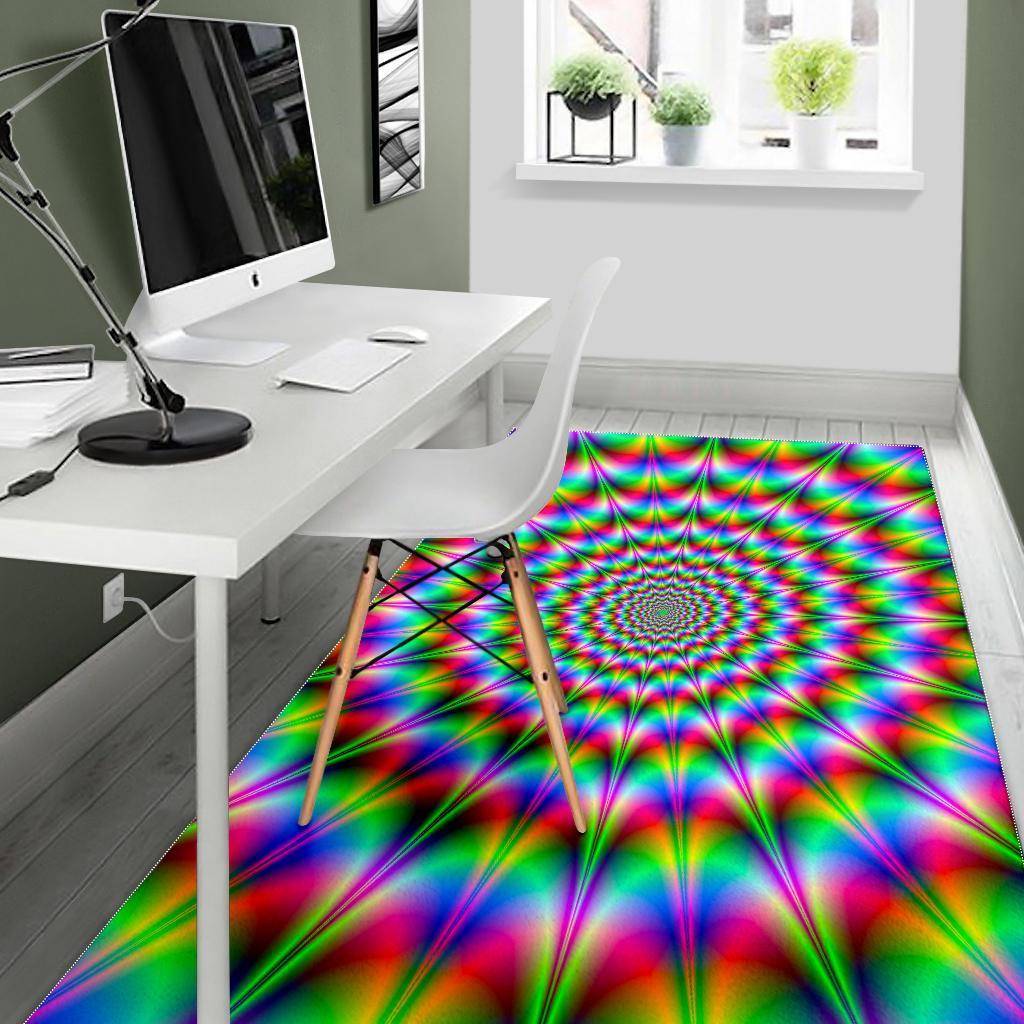 Spiky Psychedelic Optical Illusion Area Rug