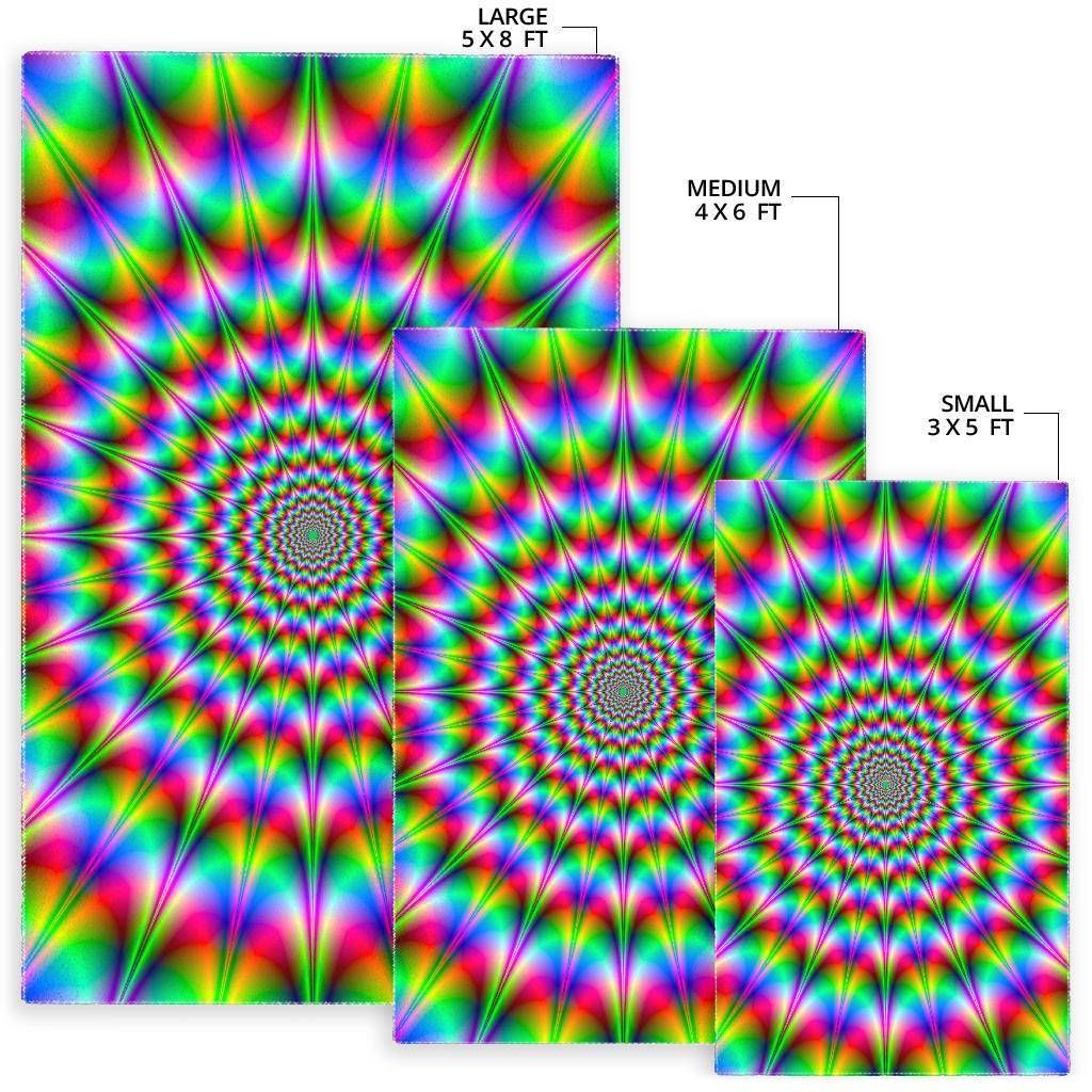 Spiky Psychedelic Optical Illusion Area Rug