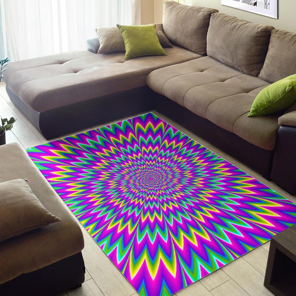 Spiky Spiral Moving Optical Illusion Area Rug