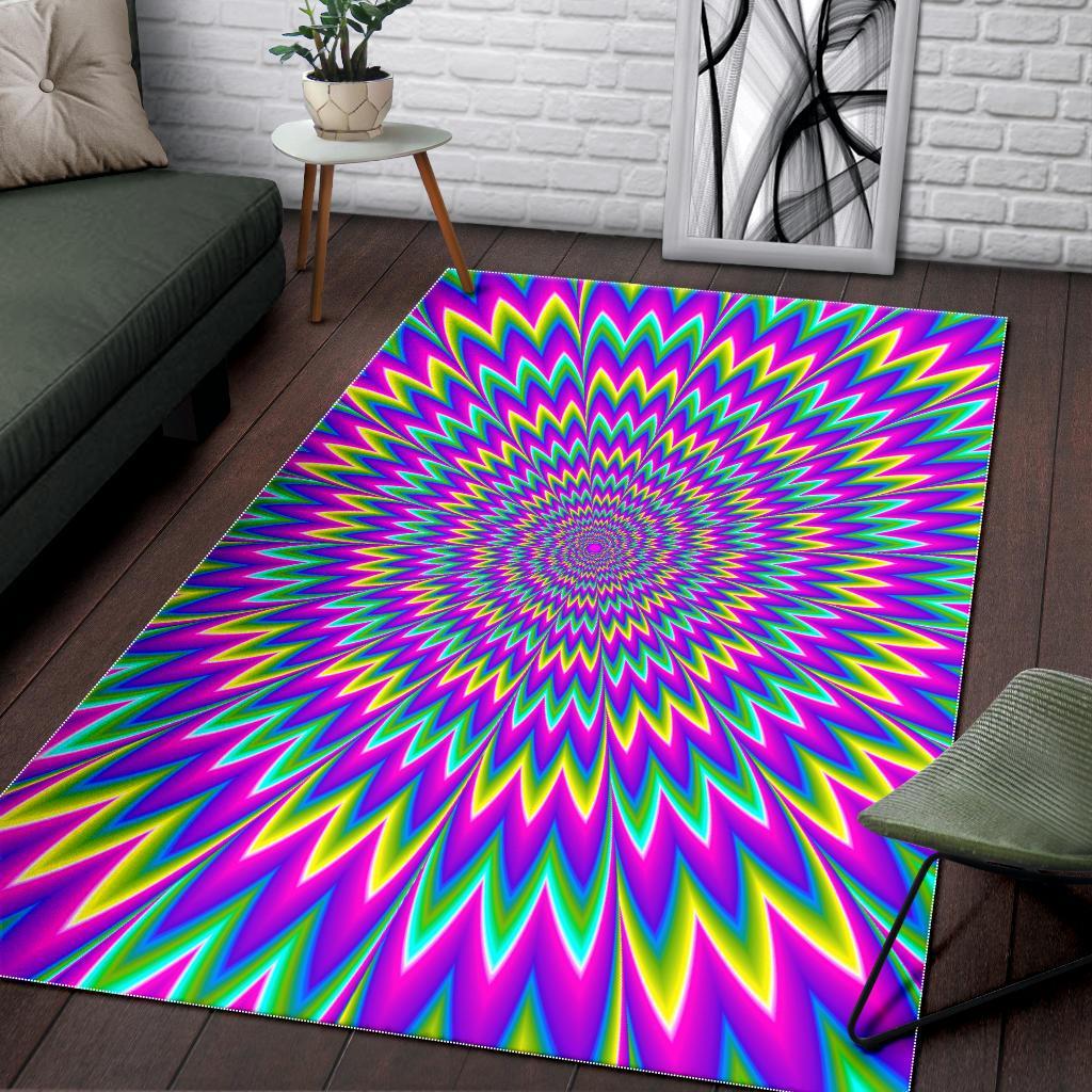 Spiky Spiral Moving Optical Illusion Area Rug