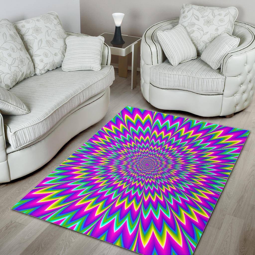 Spiky Spiral Moving Optical Illusion Area Rug
