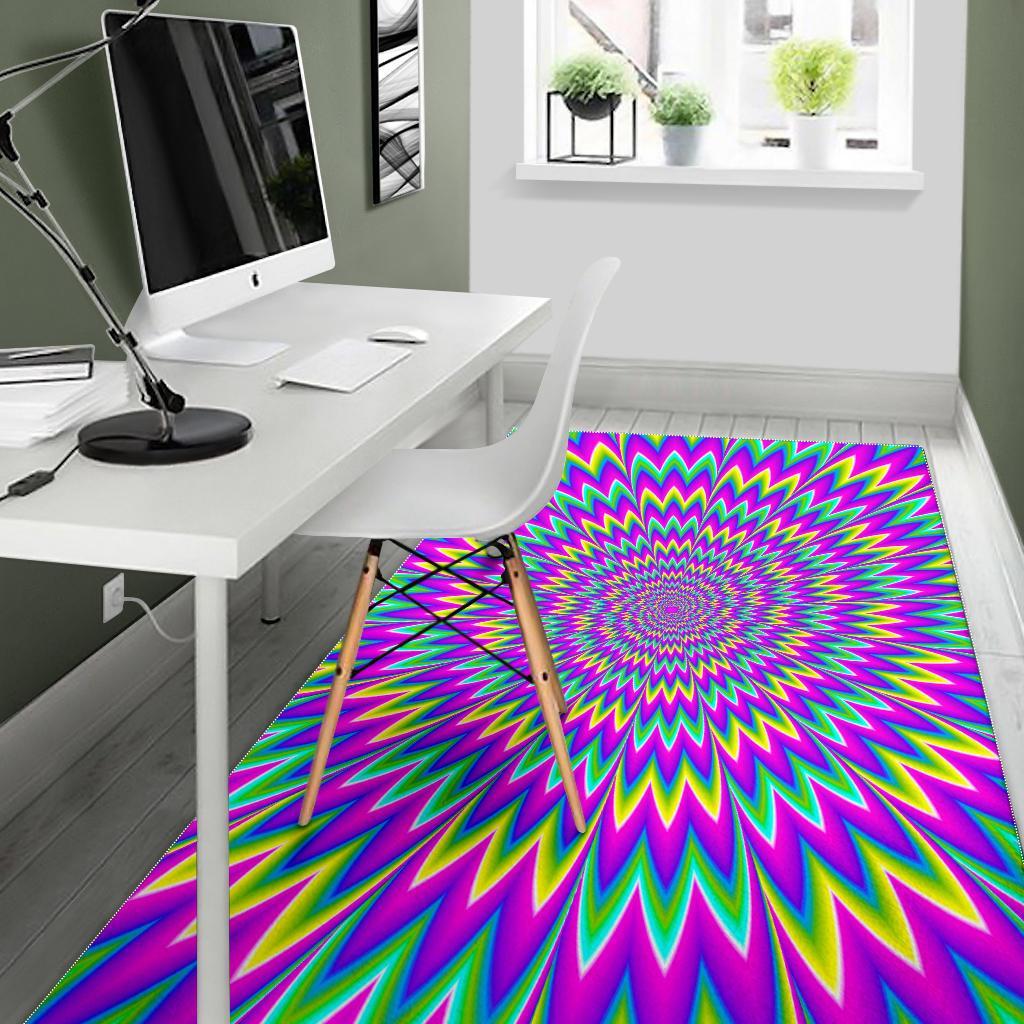 Spiky Spiral Moving Optical Illusion Area Rug