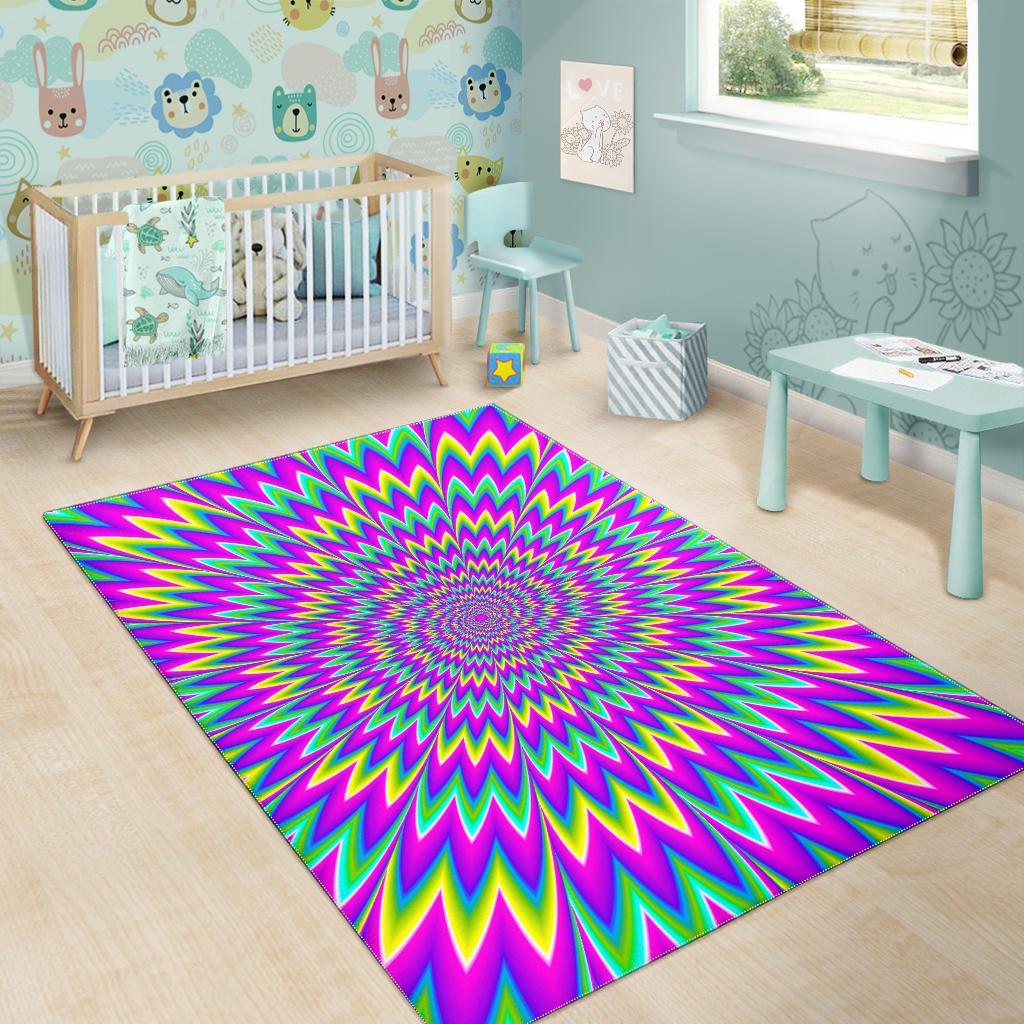 Spiky Spiral Moving Optical Illusion Area Rug