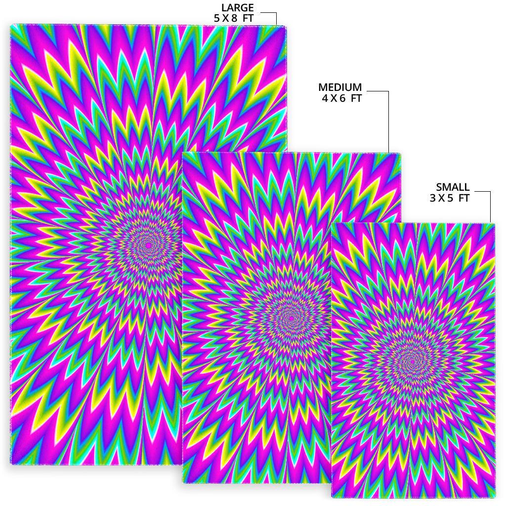 Spiky Spiral Moving Optical Illusion Area Rug