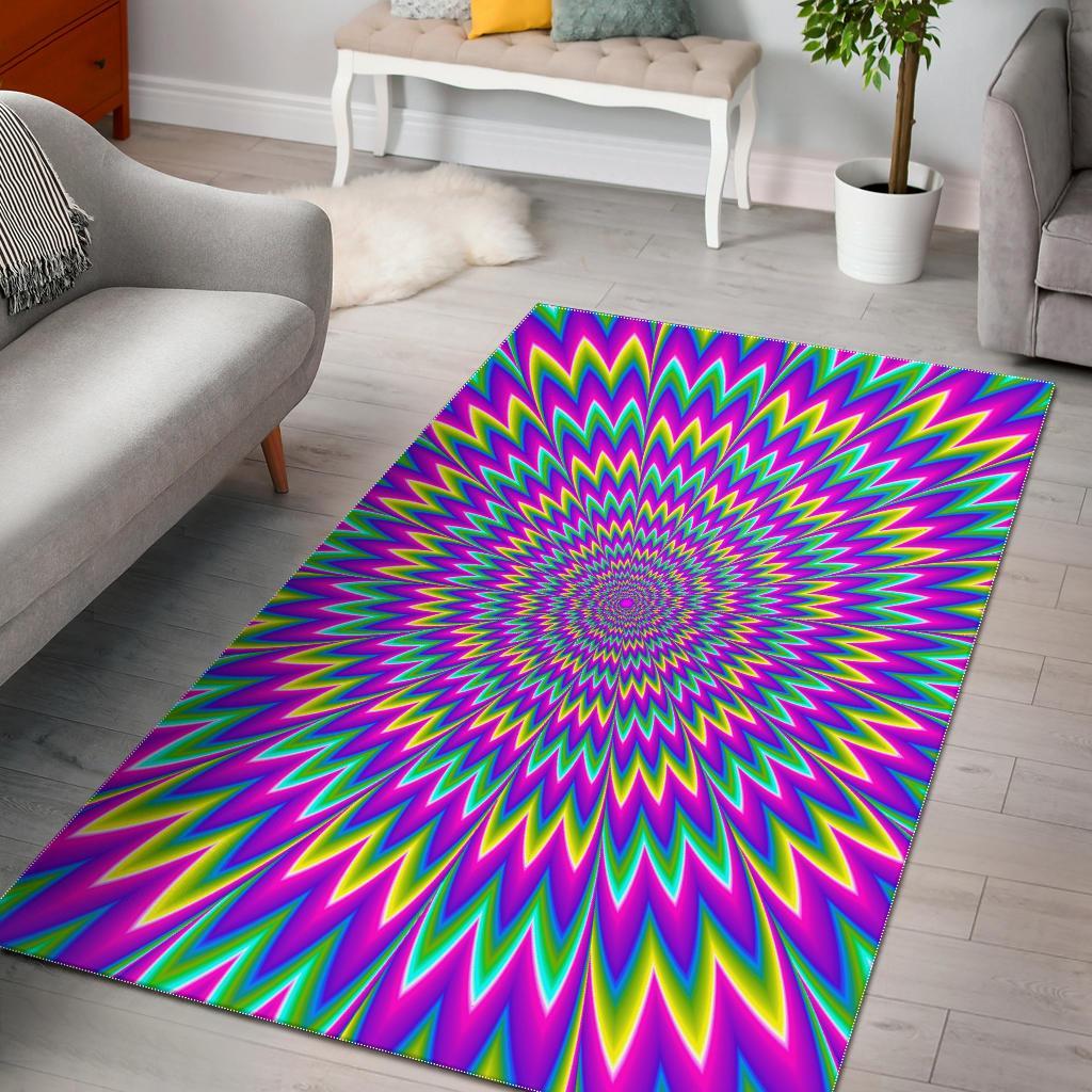 Spiky Spiral Moving Optical Illusion Area Rug