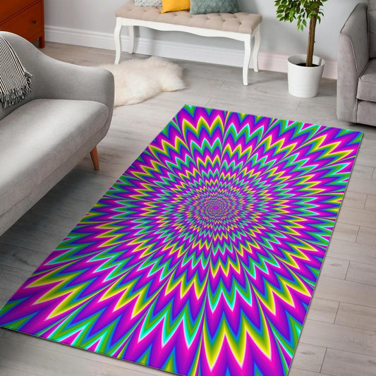 Spiky Spiral Moving Optical Illusion Area Rug