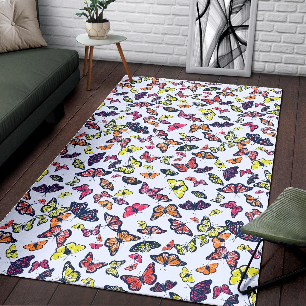 Spring Butterfly Pattern Print Area Rug