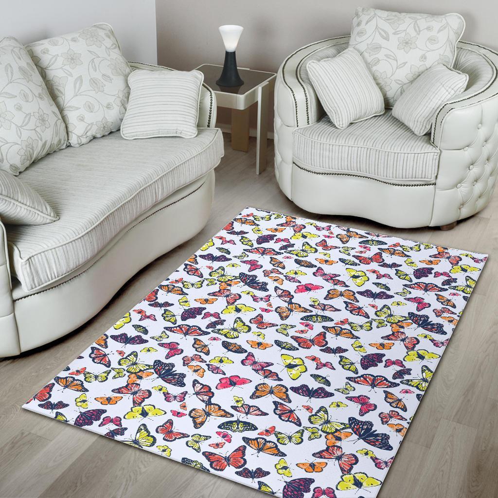 Spring Butterfly Pattern Print Area Rug