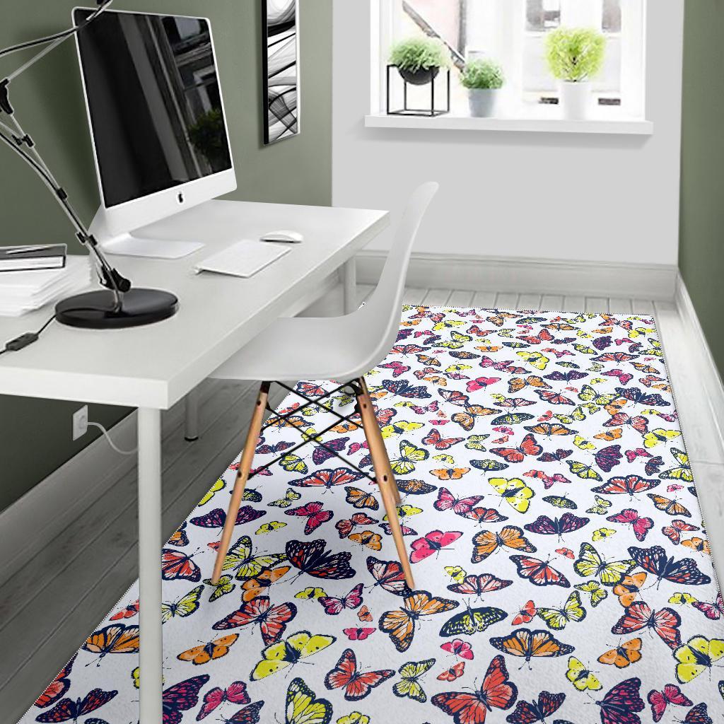 Spring Butterfly Pattern Print Area Rug
