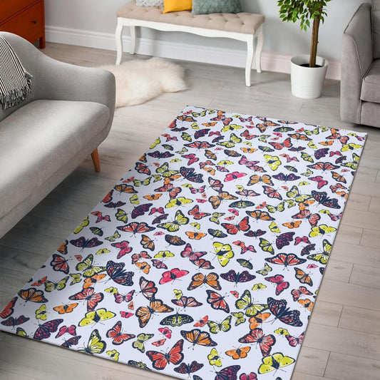 Spring Butterfly Pattern Print Area Rug