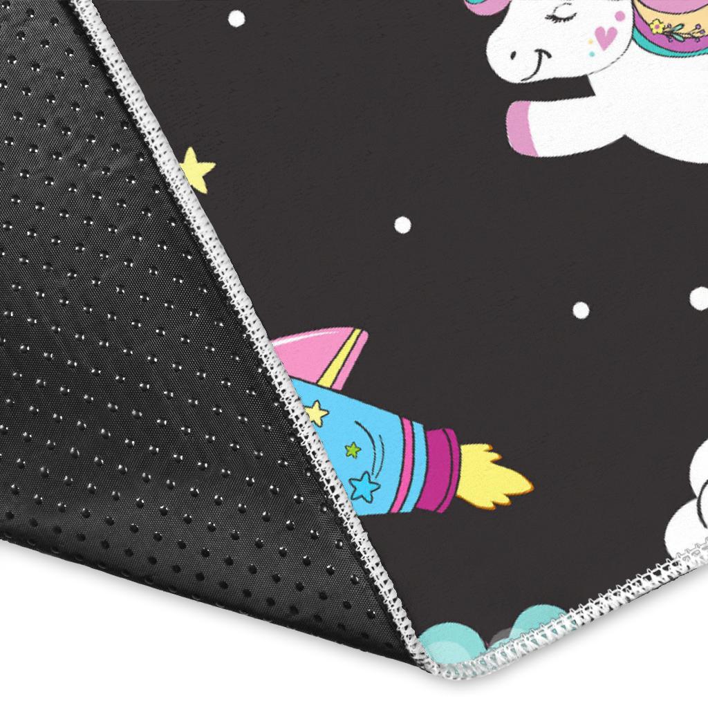 Star Space Unicorn Pattern Print Area Rug