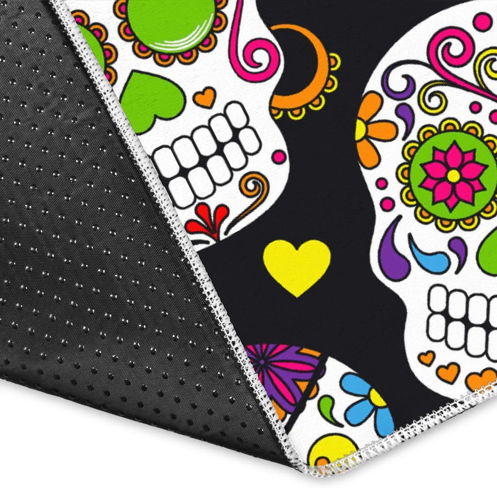 Sugar Skull Pattern Print Area Rug