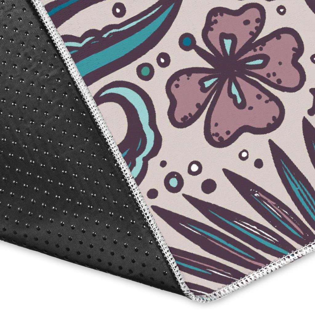 Summer Surfing Pattern Print Area Rug