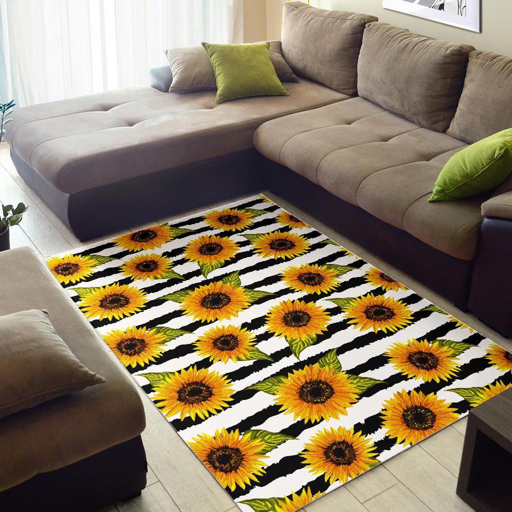 Sunflower Striped Pattern Print Area Rug