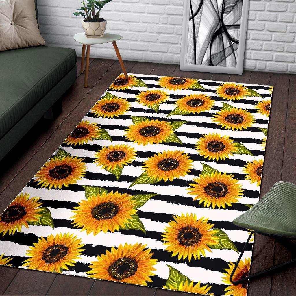 Sunflower Striped Pattern Print Area Rug