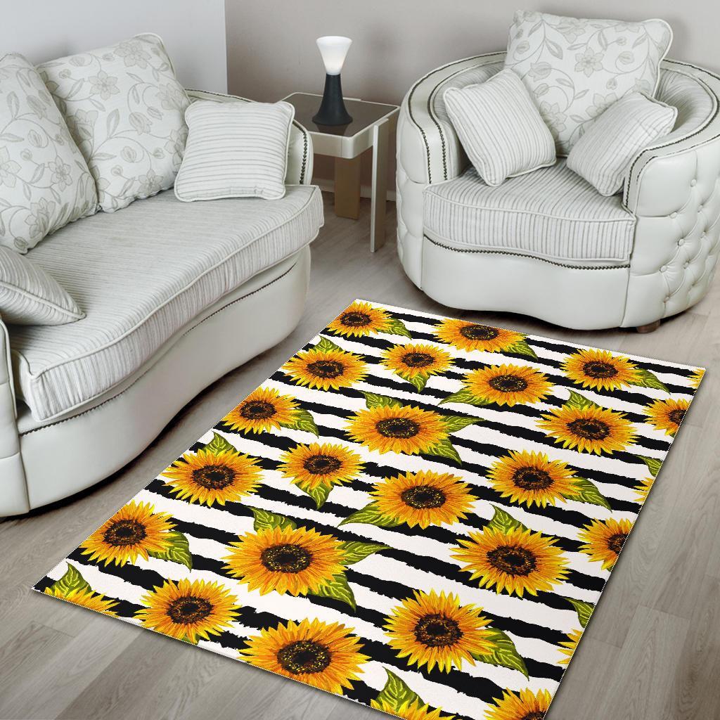 Sunflower Striped Pattern Print Area Rug