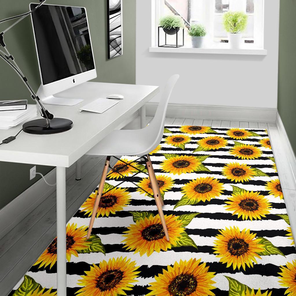 Sunflower Striped Pattern Print Area Rug