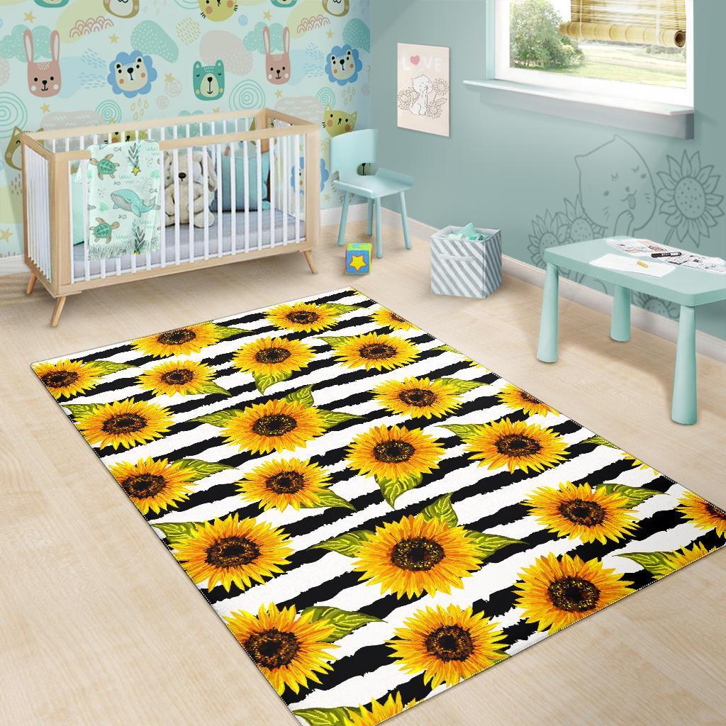 Sunflower Striped Pattern Print Area Rug