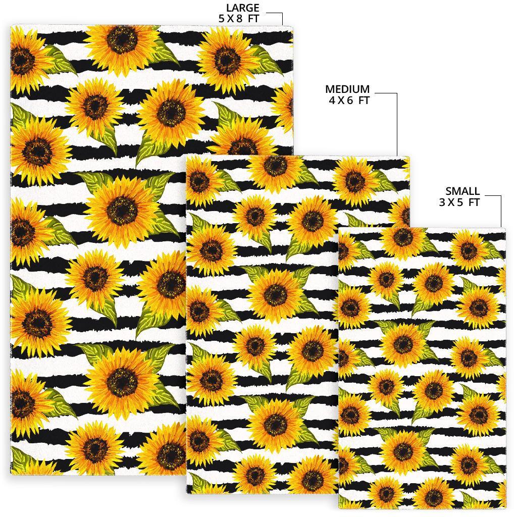 Sunflower Striped Pattern Print Area Rug