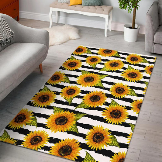 Sunflower Striped Pattern Print Area Rug