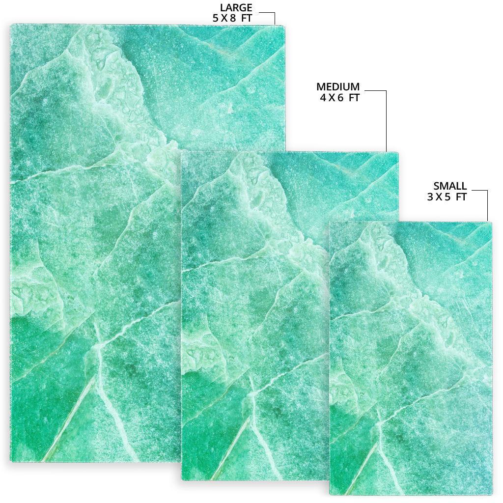 Teal Marble Print Area Rug