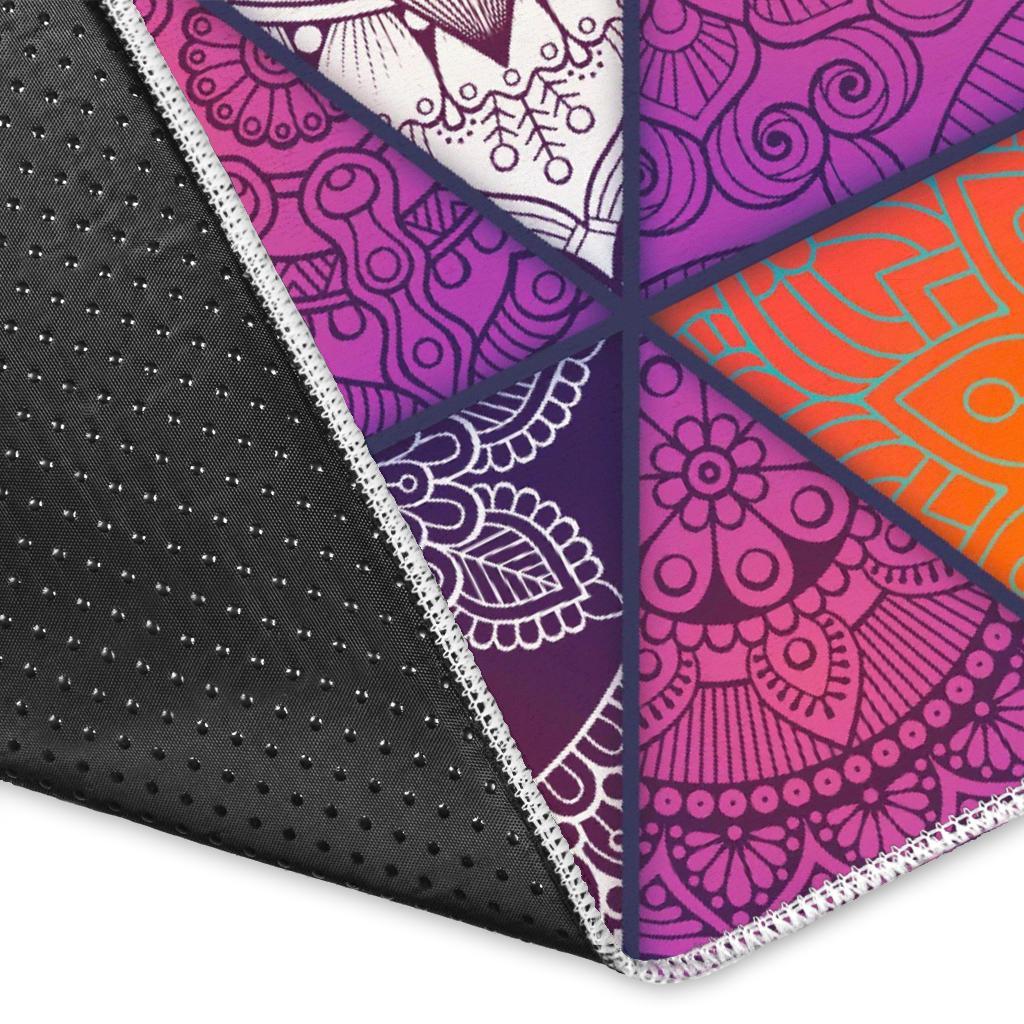 Triangle Bohemian Mandala Pattern Print Area Rug