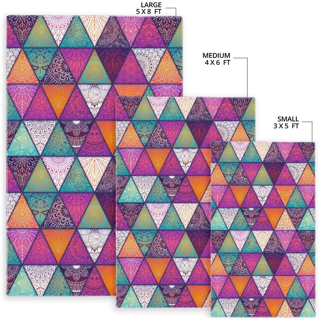 Triangle Bohemian Mandala Pattern Print Area Rug