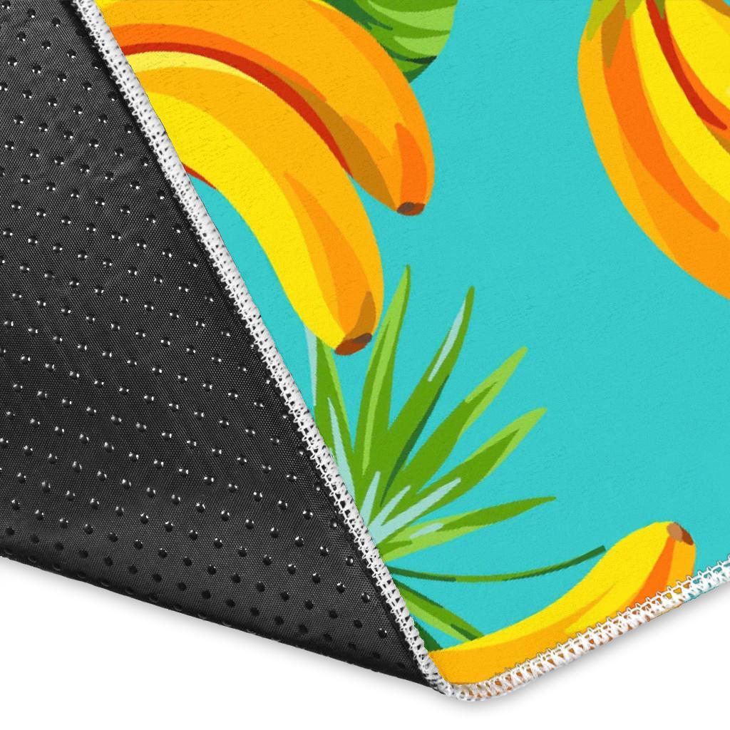 Tropical Banana Leaf Pattern Print Area Rug
