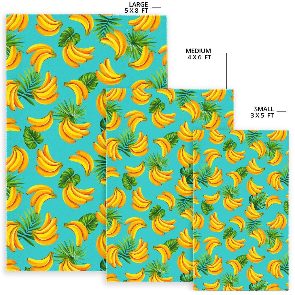 Tropical Banana Leaf Pattern Print Area Rug