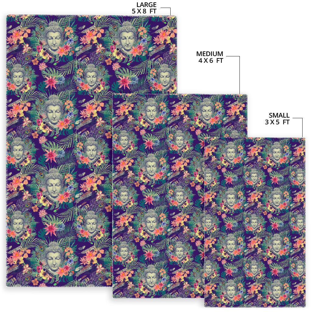 Tropical Buddha Print Area Rug