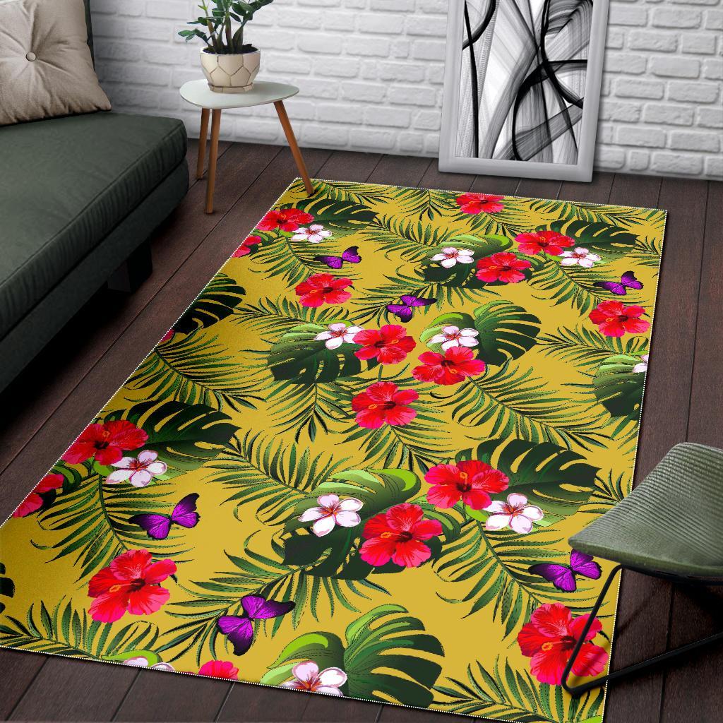 Tropical Exotic Hawaiian Pattern Print Area Rug