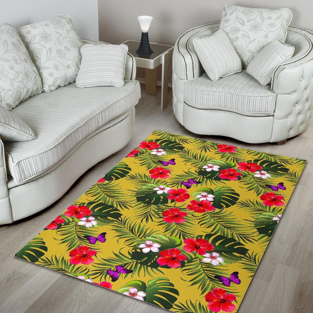 Tropical Exotic Hawaiian Pattern Print Area Rug