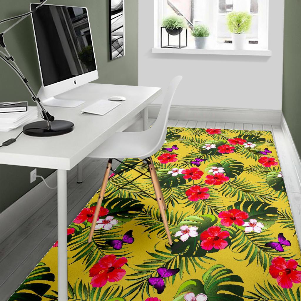 Tropical Exotic Hawaiian Pattern Print Area Rug