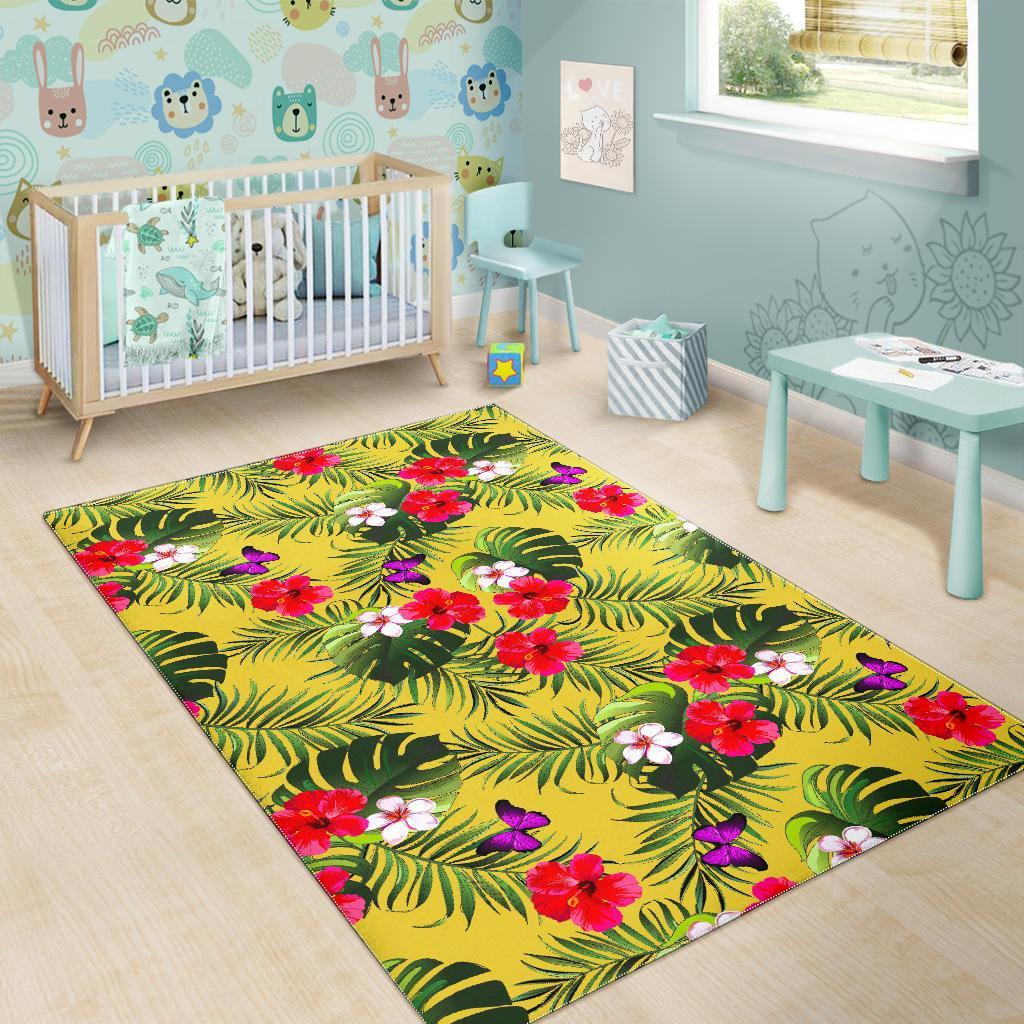 Tropical Exotic Hawaiian Pattern Print Area Rug