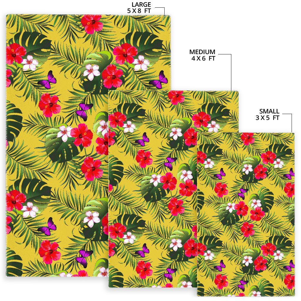 Tropical Exotic Hawaiian Pattern Print Area Rug