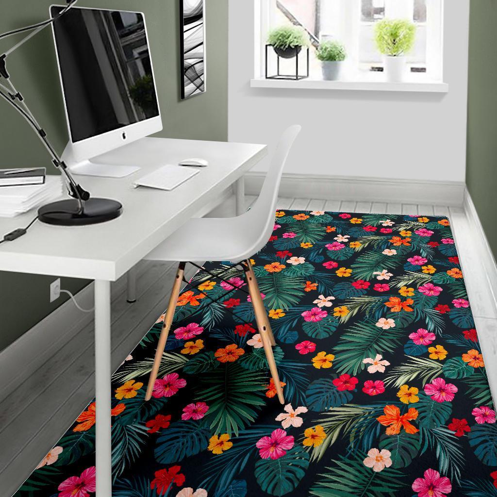 Tropical Flowers Hawaii Pattern Print Area Rug