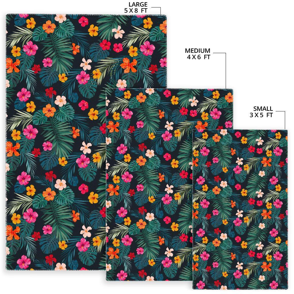 Tropical Flowers Hawaii Pattern Print Area Rug