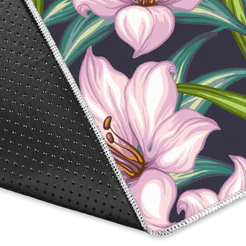 Tropical Flowers Pattern Print Area Rug