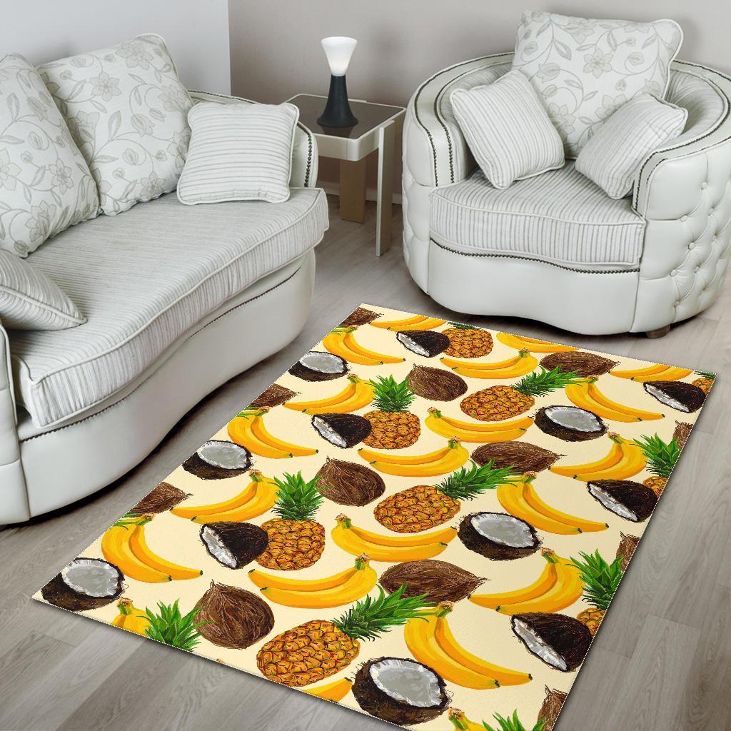 Tropical Fruits Pattern Print Area Rug