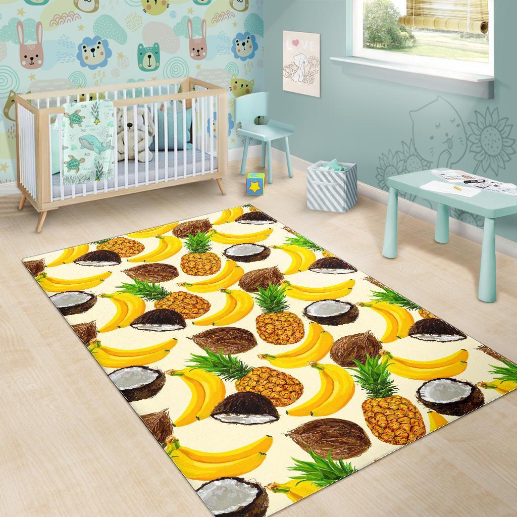 Tropical Fruits Pattern Print Area Rug
