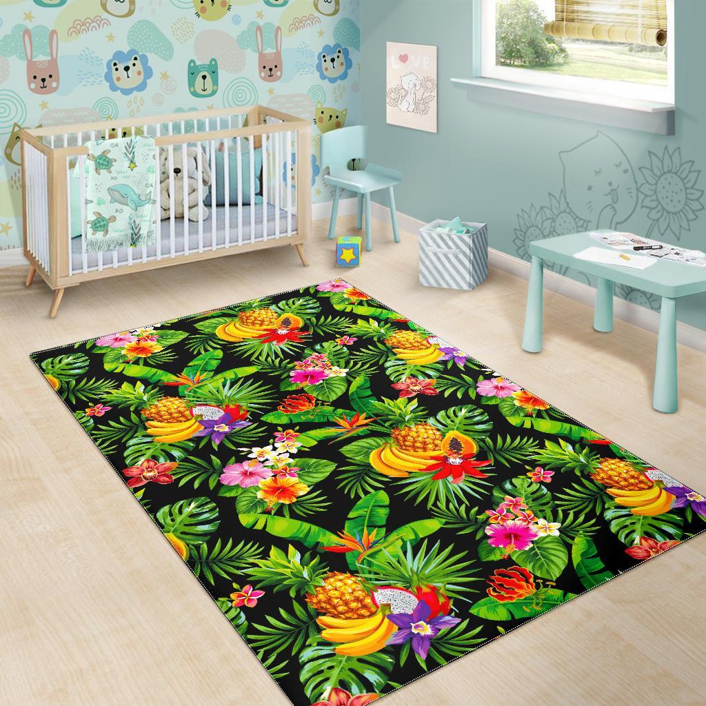 Tropical Hawaiian Fruits Pattern Print Area Rug